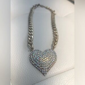 Natasha Necklace Gold Plated Micro Pave Heart